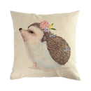 Axyaa Hedgehog Linen Pattern Pillowcase Series