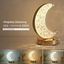 Axyaa Crystal Moon Lamp: Touch Dimming LED Night Light for Girls' Room