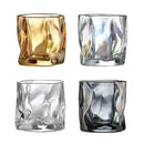 Axyaa Glass Mug: Glacier Wine Whiskey Coffee Cup, Irregular Shape Drinkware