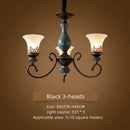 Axyaa Retro Ceramic Chandelier with Glass Lampshade for Living Room, Bedroom, Dining Room