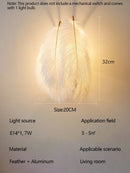 Axyaa Feather Wall Lamp: Modern Minimalist Bedside Lamp for a Warm & Romantic Ambiance