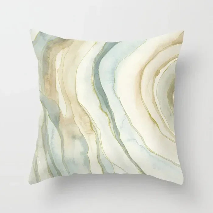 Nordic Pink Yellow Geometry Cushion Cover Abstract Art Pillowcase - Axyaa