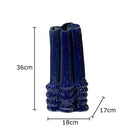 Axyaa Wrinkled Ceramic Vase with Artificial Flowers for Stylish Room Decor