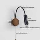 Axyaa Wabi Sabi Black Travertine Stone LED Wall Lamp Hose Adjustable Arandela