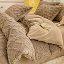 Axyaa Thickened Milk Fleece Duvet Cover - Warm Solid Color Bedding