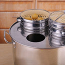 Axya Stainless Steel Steamer for Big Large Round Stuffed Bun Cooking