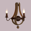 Axyaa Rustic Wood Wall Lamp Industrial Candle Light Fixture for Home Decor