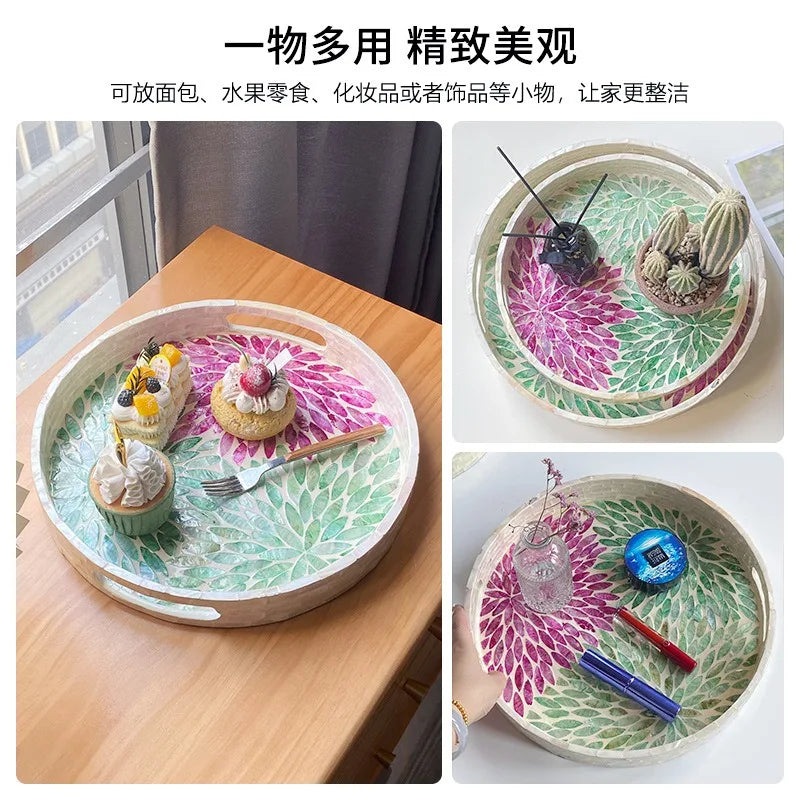Axya Colorful Shells Storage Tray - Desktop Jewelry Organizer