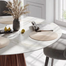Axyaa Round Braided Cream Placemats for Dining Table - Set of 6