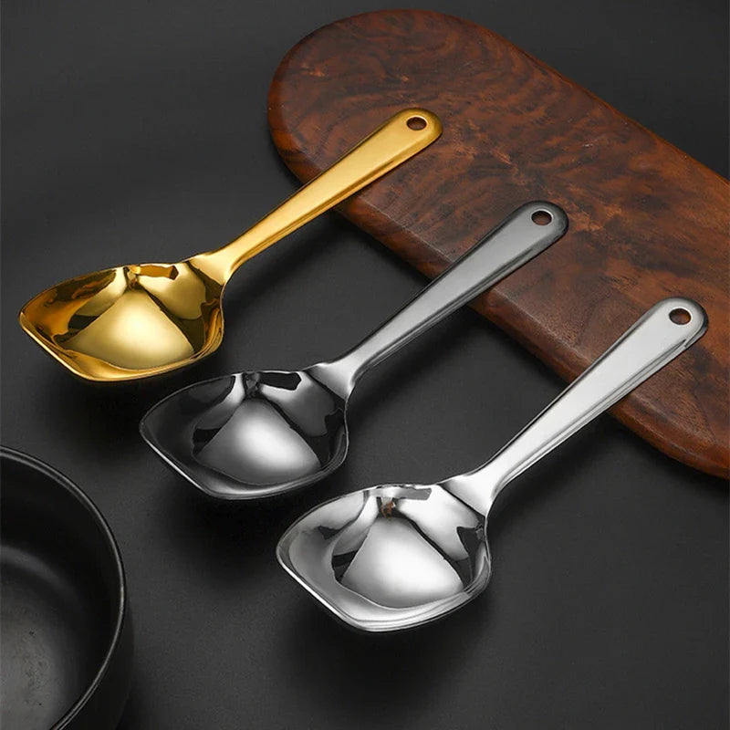 Axyaa Stainless Steel Ice Scoop Shovel with Long Handle, Kitchen Serving Spoon
