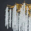 Axyaa French Strip Crystal LED Ceiling Chandelier in Gold