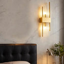 Axyaa Stainless Steel Beveled Glass Wall Sconce, LED for Home Decor & Bedside Lighting
