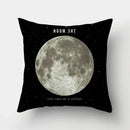 Axyaa Black Galaxy Planet Print Cushion Cover for Bedroom and Living Room