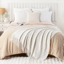 Axyaa Green Plaid Knitted Throw Blanket - Soft Woven Sofa Bedspread
