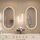 Axyaa Oval LED Bathroom Mirror Gold Frame Anti-fog 3-Color IP56 800/1000/1200MM
