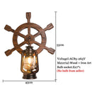 Axyaa Wood Rudder Wall Lamp: Retro Industrial Vintage Design for Restaurant, Cafe, Bedroom