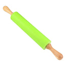 Silicone Rolling Pin with Wooden Handle - Axyaa Baking Tool