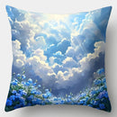 Axyaa Blue Sky Grass Sofa Pillow Case Set, 17.7", Single-Sided Print
