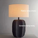 Axyaa Clay Pot Table Lamp Retro Fabric Living Room Decorative Lamp