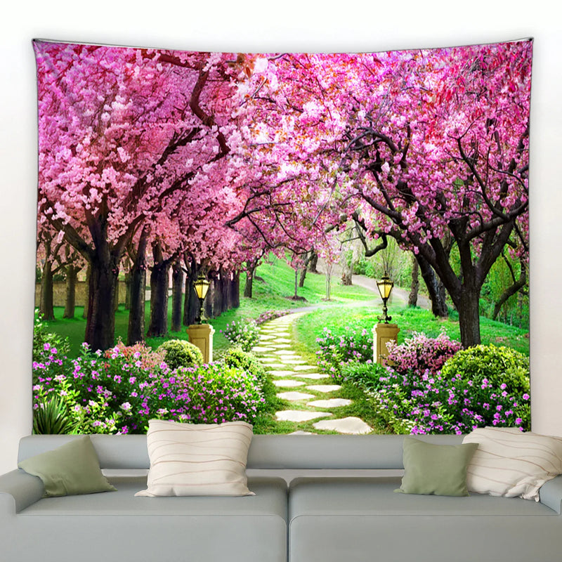 Axyaa Romantic Floral Garden Tapestry for Living Room Dorm Aesthetics