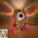Mosaic Glass Mushroom Table Lamps by Axyaa: LED Night Lights for Bedroom Decor