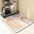 Axyaa Diatomite Kitchen Mat: Flowers Pattern Table Decor & Cup Holder