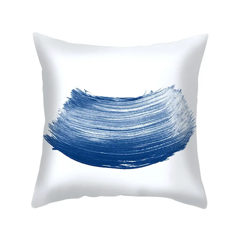Axyaa Blue Geometry Pillowcase - Decorative Cushion Cover