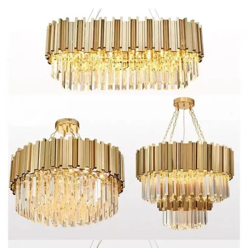 Axyaa European Style Crystal Chandelier for Dining Room Luxury Living Room Pendant Light