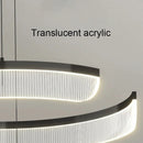 Axyaa Modern Acrylic LED Semicircle Chandelier for Living Room and Bedroom