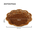 Axyaa Rattan Wicker Serving Baskets Set Tabletop Display Handle 10 Styles Khaki