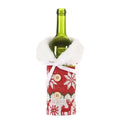 Knitted Red Sweater Christmas Bottle Bag Snowflake Xmas New Year Gift Ornaments
