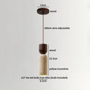 Axyaa LED Pendant Light Wood Wabi Sabi Hanging Lamp Yellow Travertine Luminaire