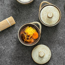 Axyaa Coarse Pottery Bird's Nest Cup Ceramic Steamed Egg Soup Seasoning Jar