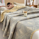 Axyaa Cotton Three-Layer Yarn Towel Quilt, Office Sofa Cover & Shawl Blanket