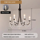 Axyaa Black Metal Candle Chandelier LED Pendant Lights for Living Room Home Decor