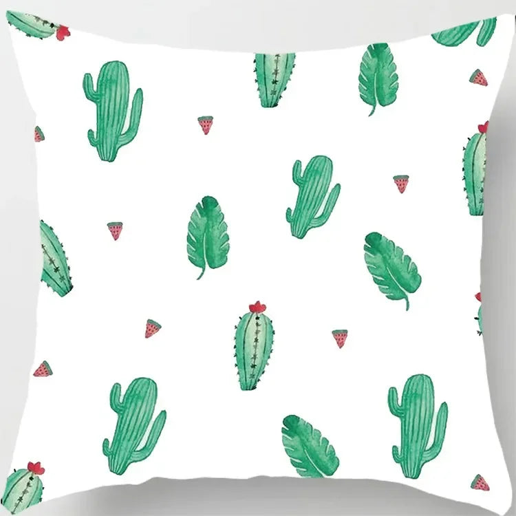Axyaa Tropical Cactus Potted Pillowcase for Home and Office Decor
