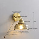 Axyaa Japanese Style Copper Glass LED Wall Lamp for Home Decor