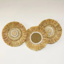 Axyaa Raffia Boho Wall Decor 30CM Round Handmade Tapestry