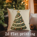 Axyaa Christmas Cat and Tree Pattern Pillow Cover for Sofa Bedroom Car