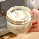 Axyaa Round Bento Box with Folding Utensils - Microwaveable Food Container