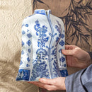 Axyaa Blue White Porcelain Cheongsam Vase - Handmade Ceramic Home Decor