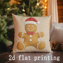 Axyaa Gingerbread Christmas Pillow Covers for Sofa, Bedroom, Car - Rectangular Cushion