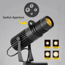 Axyaa RGB LED Track Lights with Adjustable Focus, Stage Zoom, and Logo Projector