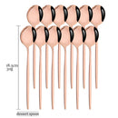 Axyaa Rose Gold Stainless Steel Cutlery Set - 12 Pieces