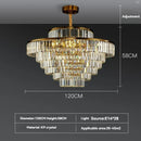 Axyaa Luxury Gold Crystal Chandelier for Living Room Villa Kitchen Decor