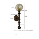 Axyaa Tawny Glass LED Wall Sconce Vintage Ash Wood Wandlamp