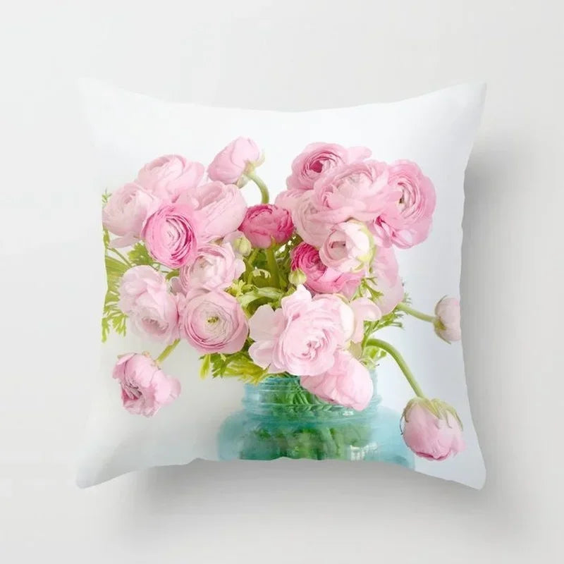 Axyaa Retro Floral Rose Print Pillowcase for Farmhouse Decor 45*45cm