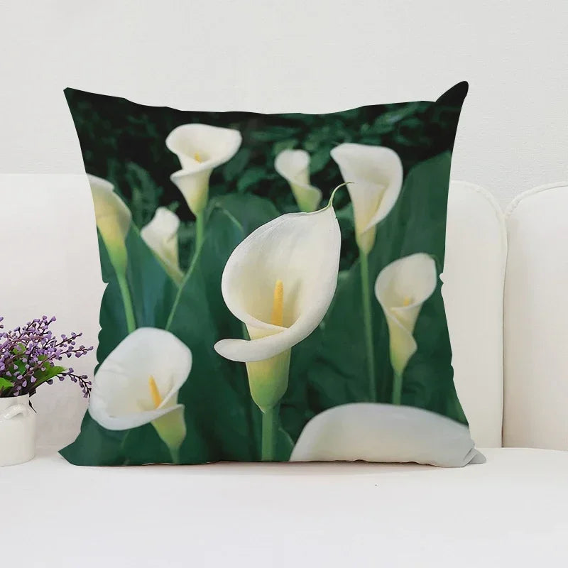 Axyaa Velvet Floral Pillow Covers for Home Decor and Sofa, 50x50 Throw Pillowcases