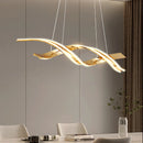 Axyaa Modern Gold Dimmable LED Pendant Chandelier for Dining Room and Kitchen Island