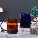 Axyaa Amber & Blue Glass Coffee Mug 380ml - Heat Resistant Nordic Cup